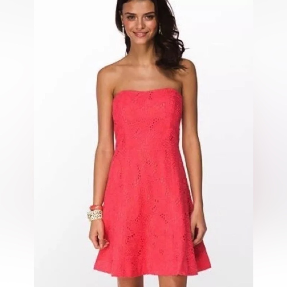 328.00 NWT LILLY PULITZER VICKI ISLAND LACE CORAL